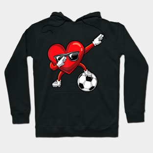 Dabbing Heart Dab Cute Valentines Day Boys Soccer Hoodie